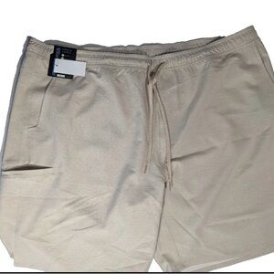 NEW Size XXL Mens Roundtree & Yorke Performance Casual Shorts Flat 7"I Khaki
